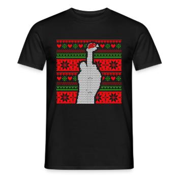 Christmas Ugly Merry Christmas Xmas Gift - Men's T-Shirt - black - Front - AI Model Male 178 light (178cm)