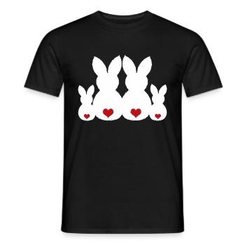 Rabbit family Rabbit Easter bunny Easter Easter present - Men's T-Shirt - black - Front - AI Model Male 178 light (178cm)