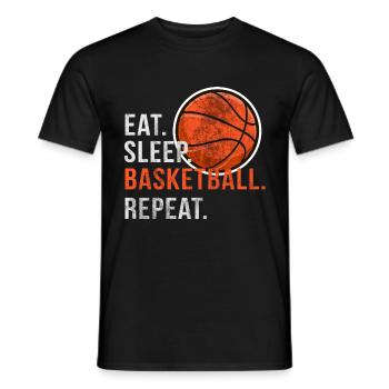 Eat Sleep Basketball Repeat - Scratch - Männer T-Shirt - Schwarz - Vorne - AI Model Male 178 light (178cm)