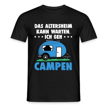 Camper Camping Wohnwagen Wohnmobile Geschenk Mann - Männer T-Shirt - Schwarz - Vorne - AI Model Male 178 light (178cm)