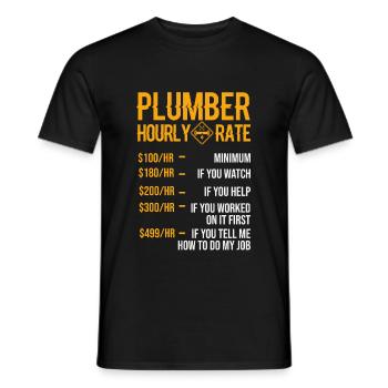 plombier - T-shirt homme - noir - Devant - AI Model Male 178 light (178cm)