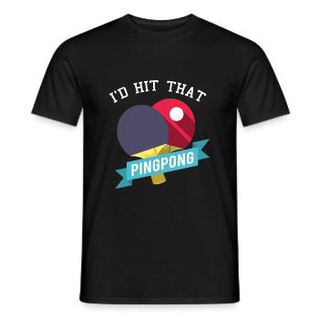 tennis de table - T-shirt homme - noir - Devant - AI Model Male 178 light (178cm)