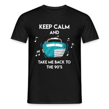 Retro 90s 90s Party 1990 Musique des années 90 - T-shirt homme - noir - Devant - AI Model Male 178 light (178cm)