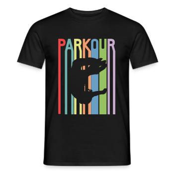 Parkour - Männer T-Shirt - Schwarz - Vorne - AI Model Male 178 light (178cm)