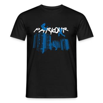 Parkour - Männer T-Shirt - Schwarz - Vorne - AI Model Male 178 light (178cm)