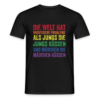 Regenbogenfahne - Männer T-Shirt - Schwarz - Vorne - AI Model Male 178 light (178cm)