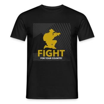 Combattez pour votre pays - militaire - T-shirt homme - noir - Devant - AI Model Male 178 light (178cm)