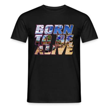 Born to be alive Retro Motel Fun Cadillac Vintage - Männer T-Shirt - Schwarz - Vorne - AI Model Male 178 light (178cm)