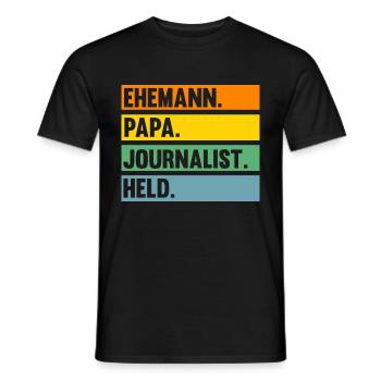 Reporter Papa Vater Journalistik Journalist - Männer T-Shirt - Schwarz - Vorne - AI Model Male 178 light (178cm)