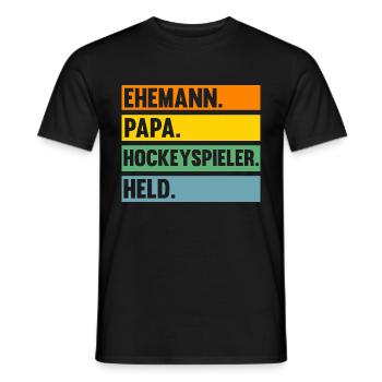 Eishockey Papa Vater Hockeyspieler Hockey - Männer T-Shirt - Schwarz - Vorne - AI Model Male 178 light (178cm)
