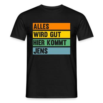 Jens - Männer T-Shirt - Schwarz - Vorne - AI Model Male 178 light (178cm)