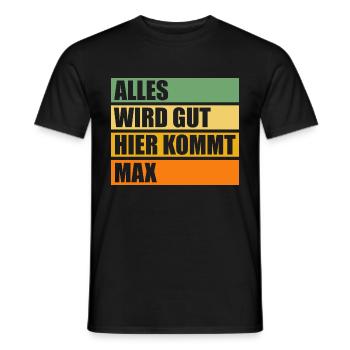 Max - Männer T-Shirt - Schwarz - Vorne - AI Model Male 178 light (178cm)
