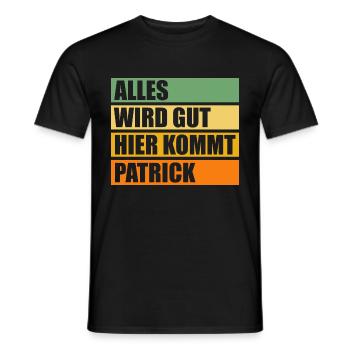 Patrick - Männer T-Shirt - Schwarz - Vorne - AI Model Male 178 light (178cm)