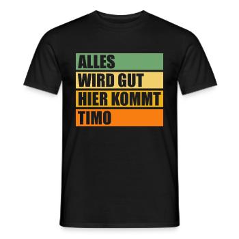 Timo - Männer T-Shirt - Schwarz - Vorne - AI Model Male 178 light (178cm)