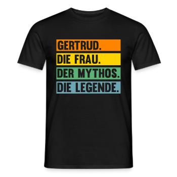Gertrud - Männer T-Shirt - Schwarz - Vorne - AI Model Male 178 light (178cm)