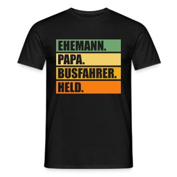 Papa Vater Bus Busfahrer - Männer T-Shirt - Schwarz - Vorne - AI Model Male 178 light (178cm)