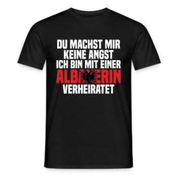 Du machst mir Keine Angst ich bin mit einer Albane - Männer T-Shirt - Schwarz - Vorne - AI Model Male 178 light (178cm)