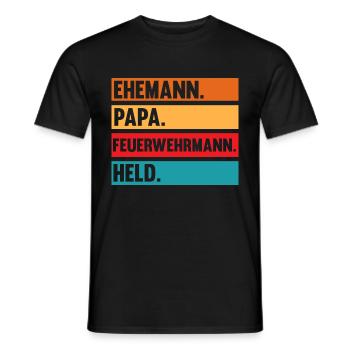 Feuerwehrmann Vater Papa Feuerwehr - Männer T-Shirt - Schwarz - Vorne - AI Model Male 178 light (178cm)