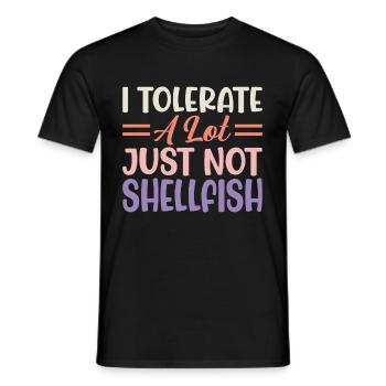 Je tolère beaucoup de choses, mais pas les crustacés - T-shirt homme - noir - Devant - AI Model Male 178 light (178cm)
