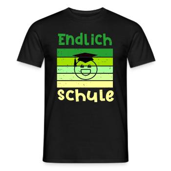 Endlich in die Schule Smile Schulbeginn T shirt - Männer T-Shirt - Schwarz - Vorne - AI Model Male 178 light (178cm)