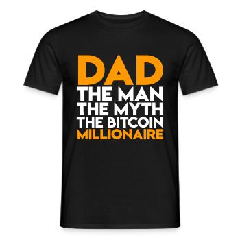 Bitcoin Millionaire papa père T-shirt - T-shirt homme - noir - Devant - AI Model Male 178 light (178cm)