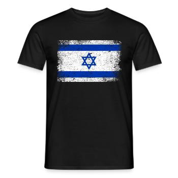 Israel Flag Israeli Jewish Vintage - Men's T-Shirt - black - Front - AI Model Male 178 light (178cm)