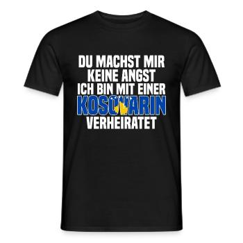 Du machst mir Keine Angst ich bin mit einer Kosova - Männer T-Shirt - Schwarz - Vorne - AI Model Male 178 light (178cm)