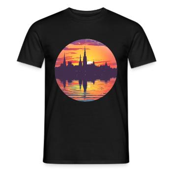 Wiesbaden Skyline - Men's T-Shirt - black - Front - AI Model Male 178 light (178cm)