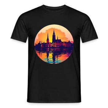 Zwickau Skyline - Männer T-Shirt - Schwarz - Vorne - AI Model Male 178 light (178cm)