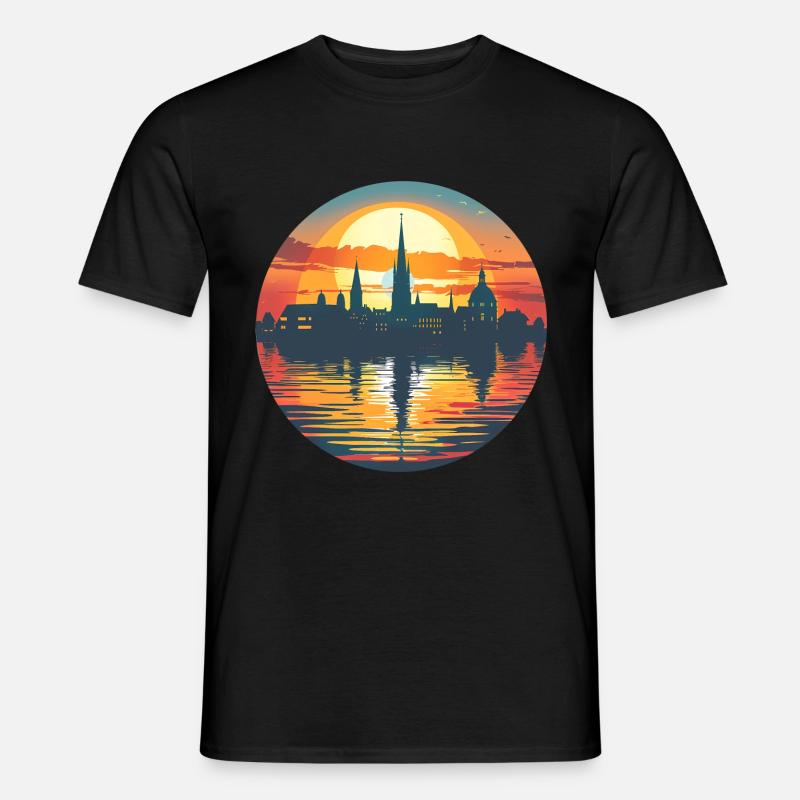 Braunschweig Skyline - Männer T-Shirt - Schwarz