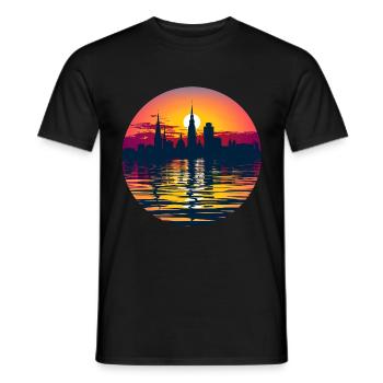 Duisburg Skyline - Men's T-Shirt - black - Front - AI Model Male 178 light (178cm)