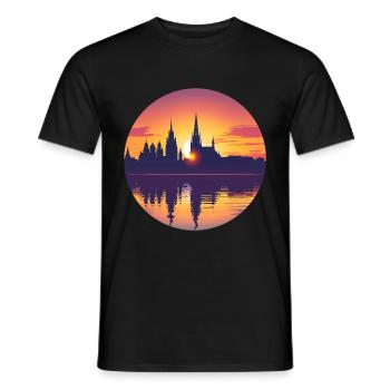 Erlangen Skyline - Männer T-Shirt - Schwarz - Vorne - AI Model Male 178 light (178cm)