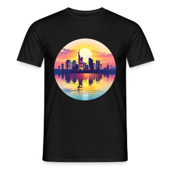 Frankfurt Skyline - Männer T-Shirt - Schwarz - Vorne - AI Model Male 178 light (178cm)