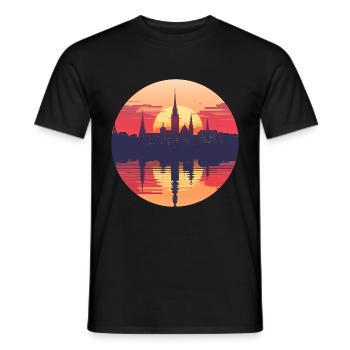 Salzgitter Skyline - Männer T-Shirt - Schwarz - Vorne - AI Model Male 178 light (178cm)