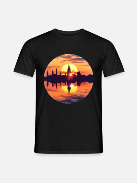 Schwerin Skyline - Men's T-Shirt - black
