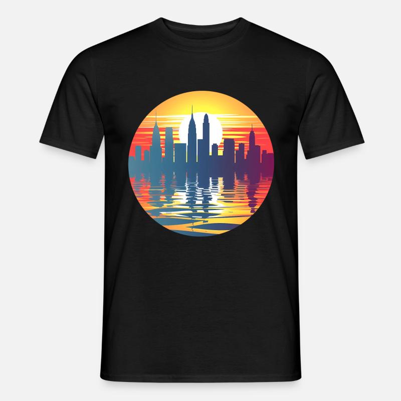 Solingen Skyline - Männer T-Shirt - Schwarz