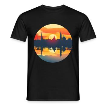 Trier Skyline - Men's T-Shirt - black - Front - AI Model Male 178 light (178cm)