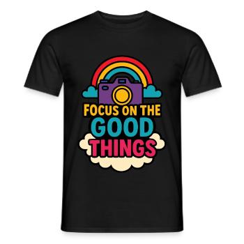 Focus on the Good Things - Männer T-Shirt - Schwarz - Vorne - AI Model Male 178 light (178cm)