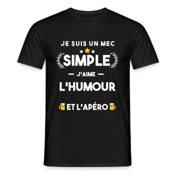 humour et apéro humour cadeau - T-shirt homme - noir - Devant - AI Model Male 178 light (178cm)