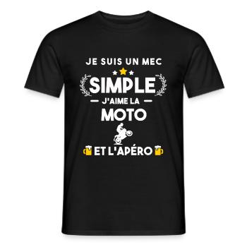moto et apéro humour cadeau - T-shirt homme - noir - Devant - AI Model Male 178 light (178cm)