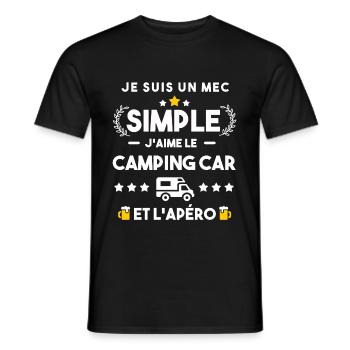 camping car et apéro humour cadeau - T-shirt homme - noir - Devant - AI Model Male 178 light (178cm)