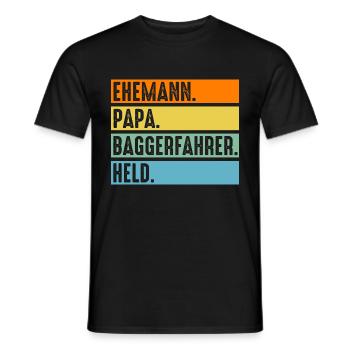 Baggerfahrer Papa Vater Tiefbauer Bagger - Männer T-Shirt - Schwarz - Vorne - AI Model Male 178 light (178cm)