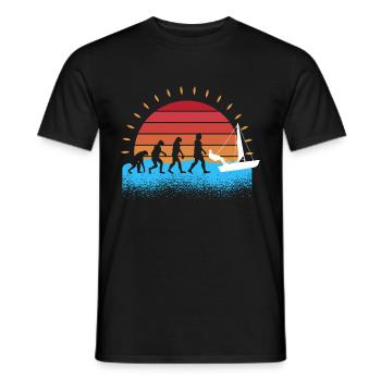 Evolution Segelboot Segler Segeln - Männer T-Shirt - Schwarz - Vorne - AI Model Male 178 light (178cm)