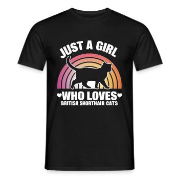 Katze Britisch Kurzhaar Geschenk - Männer T-Shirt - Schwarz - Vorne - AI Model Male 178 light (178cm)