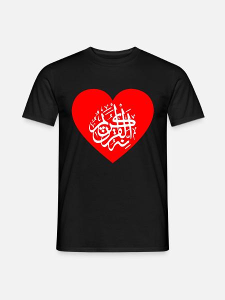 Hart voor Allah, de islam, de moslims, de Koran en Mohammed - Heren T-shirt - zwart