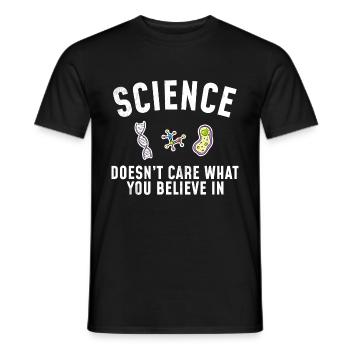 Naturwissenschaft - Science doesn't care - Men's T-Shirt - black - Front - AI Model Male 178 light (178cm)
