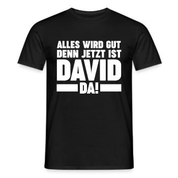 David - Männer T-Shirt - Schwarz - Vorne - AI Model Male 178 light (178cm)