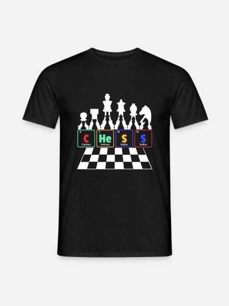 Jeu d’échecs - Tableau périodique des échecs - T-shirt homme - noir