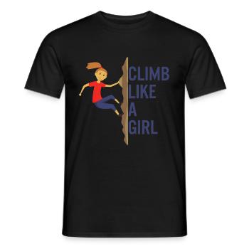 Canyoning Climb Like A Girl Girl Rock Climbing - Men's T-Shirt - black - Front - AI Model Male 178 light (178cm)