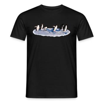 Pingouins sur une banquise Manchot - T-shirt homme - noir - Devant - AI Model Male 178 light (178cm)